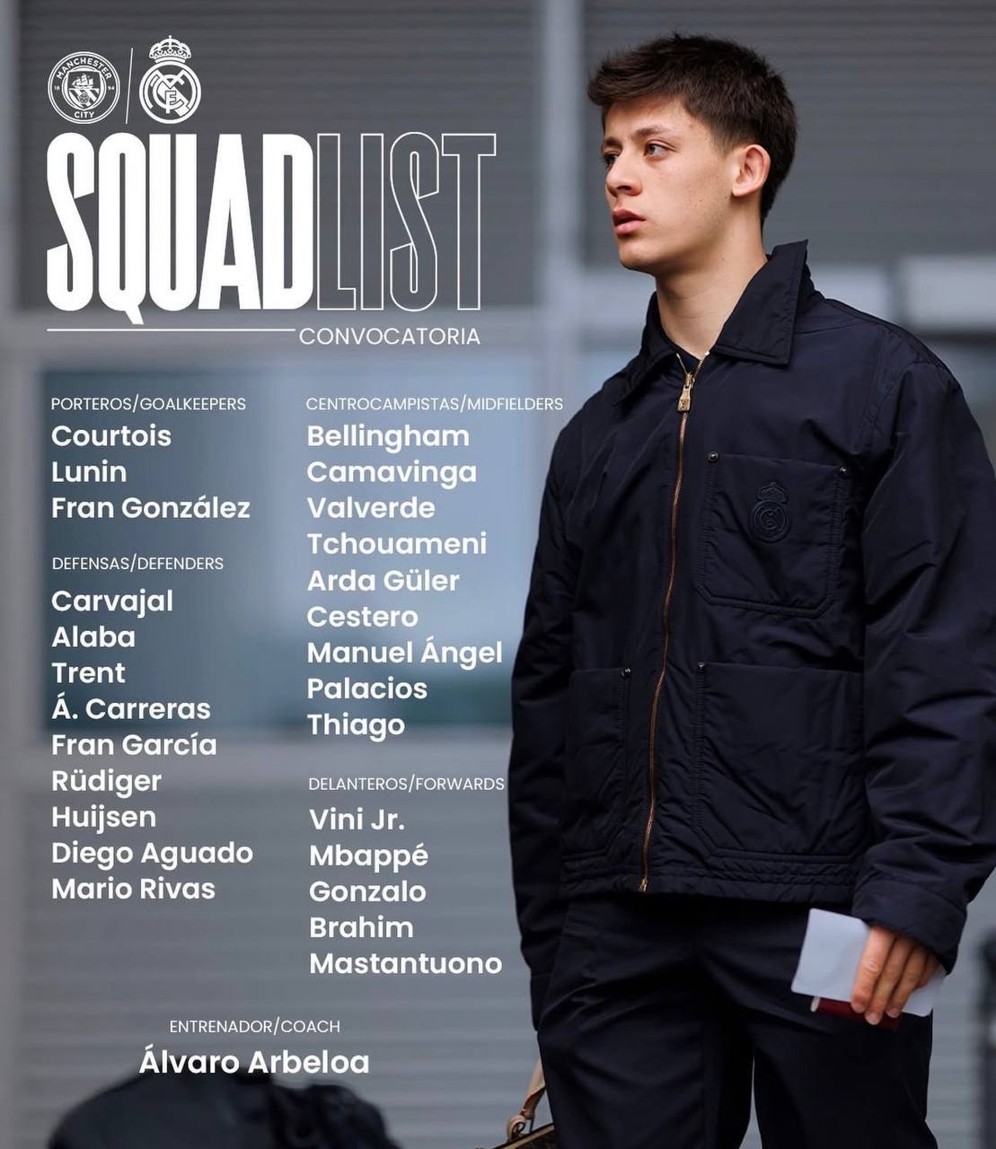 "Реал" "Манчестер Сити"га қарши жавоб ўйини учун Англияга йўл олган футболчилар рўйхати эълон қилди (фото) "Реал" "Манчестер Сити"га қарши жавоб ўйини учун Англияга йўл олган футболчилар рўйхати эълон қилди (фото)